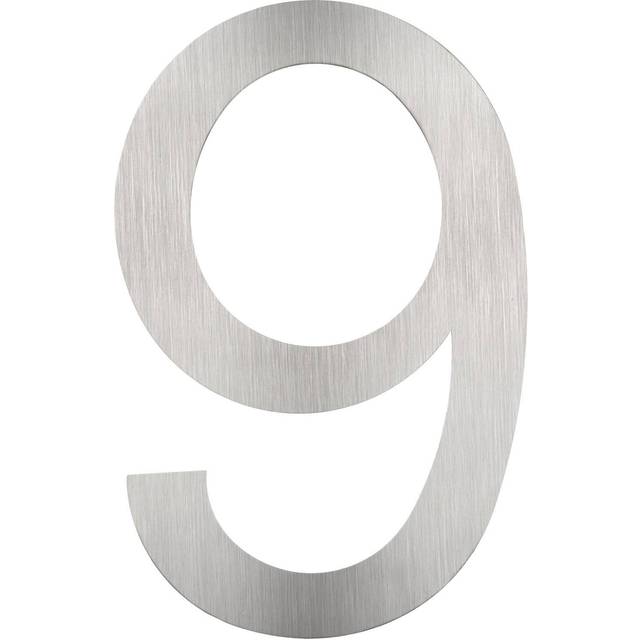 Tectake House Number Plaque Made Of Stainless Steel 13cm, Silver