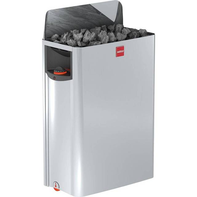 HARVIA The Wall SW80 Saunaofen 8 kW, 3 x 26 x 61 cm, Edelstahl, saunaofen mit integrierte Steuerung, für Sauna innen und outdoor sauna, ohne Saunasteine, max. 85°C, kompakt