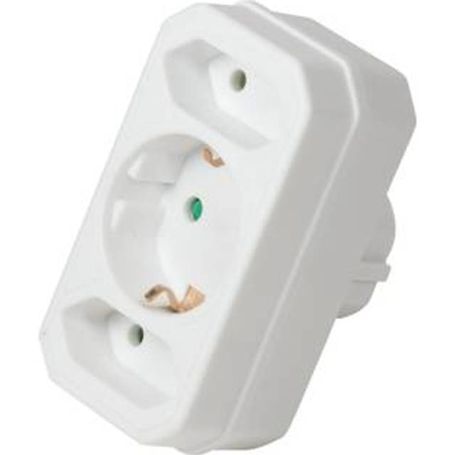 LogiLink LPS221 power plug adapter Type F Type C (Europlug)+Type F Whi