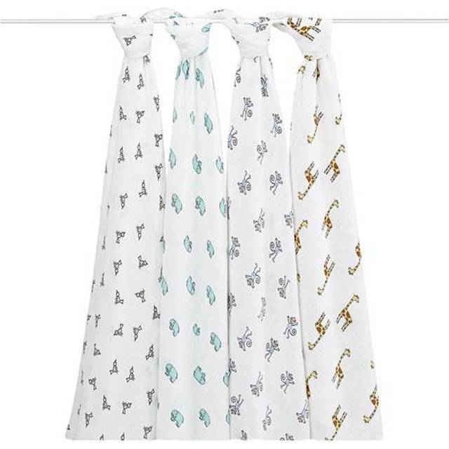 Aden + Anais Pack of 4 Large Swaddle Cotton Muslin - Jungle Jam (23-19-034)