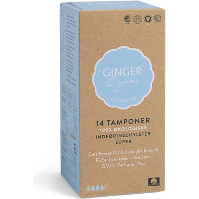 Ginger Organic Tamponer med Indføringshylster Super 14-pak