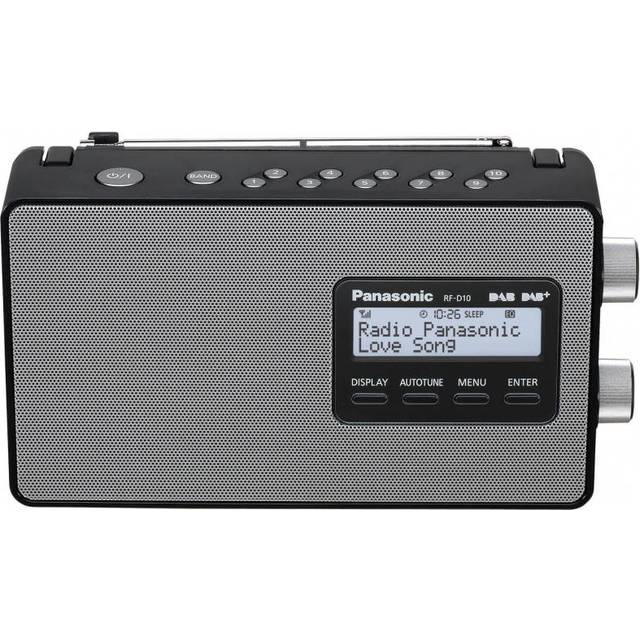 Panasonic RF-D10EB-K, DAB, DAB+, FM Portable Radio (European 2-Pin Plug Version) (Black/Silver Grey)