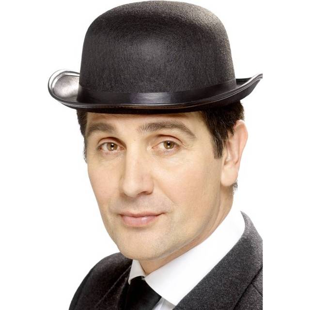 Smiffy's Bowler Hat Felt With Band - Black - Fancy Dress 1920s Smiffys Mens -  hat bowler fancy dress black felt 1920s smiffys mens costume charlie