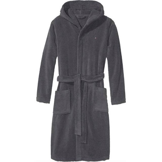 Tommy Hilfiger for man. 2S87905573 Grey hooded bathrobe (L), Homewear, Cotton