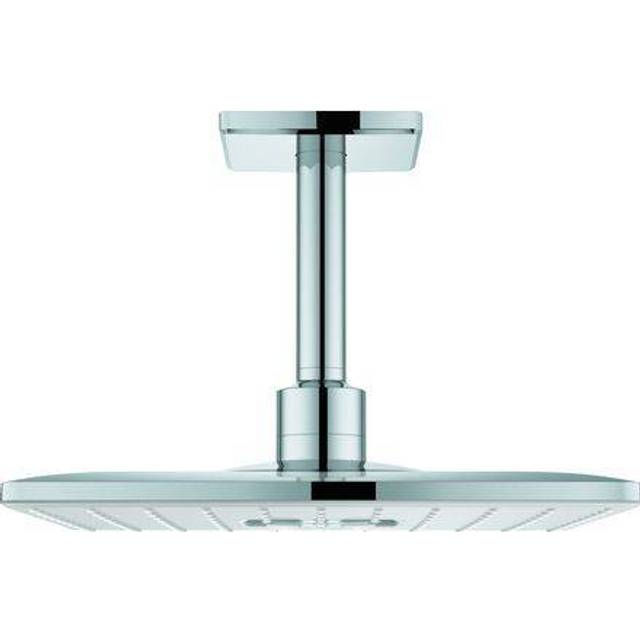 Grohe Rain shower Smart Active Cube Ceiling Shower Head With Arm - Moon White