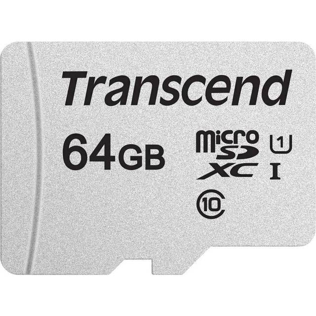 Transcend 300S - Flash-minneskort (adapter inkluderad) - 64 GB - UHS-I U1 / Class10 - mikroSDXC UHS-I