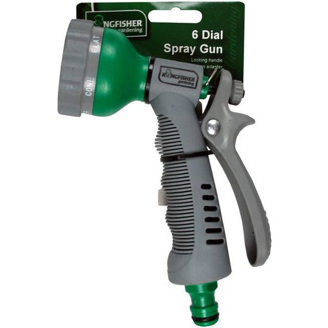 (1 Pack) Multi-Function 6 Dial Garden Hose Water Spray Nozzle Gun Set Soft Grip Handle