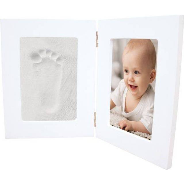 Happy Hands Double Frame uppsättning för fot/handavtryck White 36,7 cm x 23,7 cm