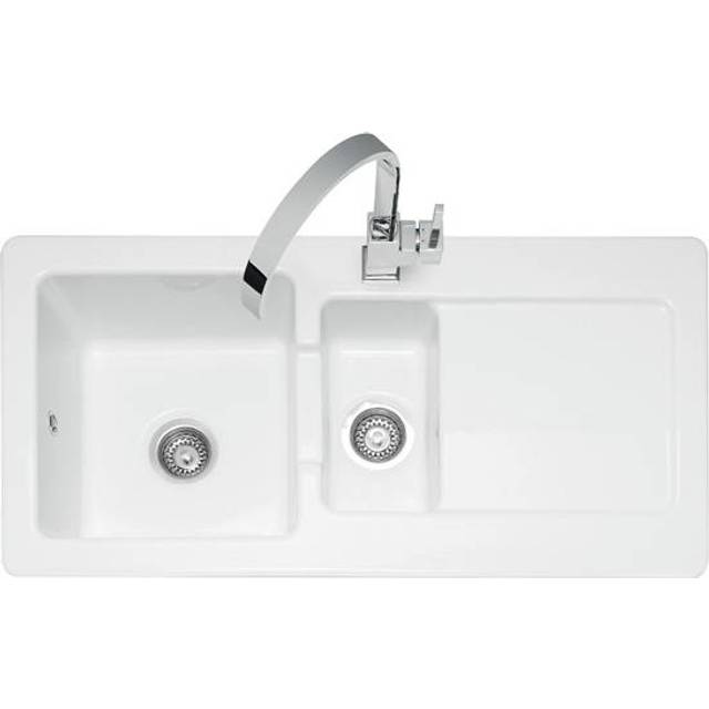 Caple FOX150 Foxboro 150 1.5 Bowl Inset Sink Reversible Drainer - WHITE