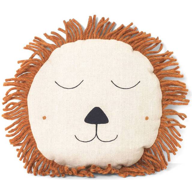 Ferm Living - Safari Cushion - Lion - Kudde för barn - Rosa - Ø35 x H35 cm