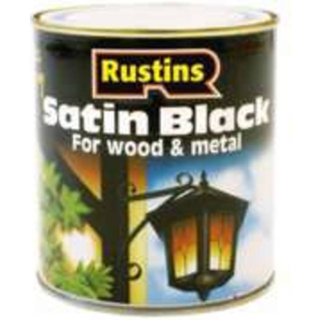 Rustins SATB250 Quick Drying Satin Black Paint 250ml