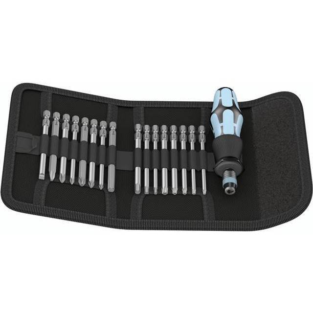 Wera 17 Piece Kraftform Kompakt 60 Stainless Steel Screwdriver Bit Set Imperial