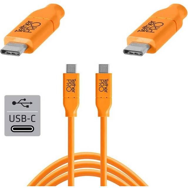 Tether Tools TetherPro data cable USB-C to USB-C 3 meters orange