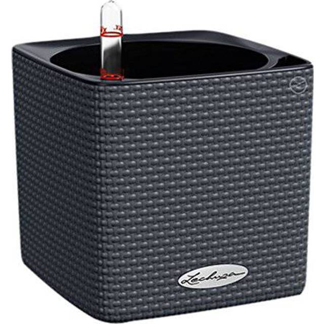 Cube Plastic Self-Watering Plant Pot - White (13.5cm H X 14cm W X 14cm D)