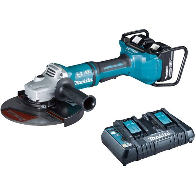 Makita - DGA900PT2 18v / 36v Cordless Brushless 230mm 9'' Angle Grinder - 2 x 5.0ah