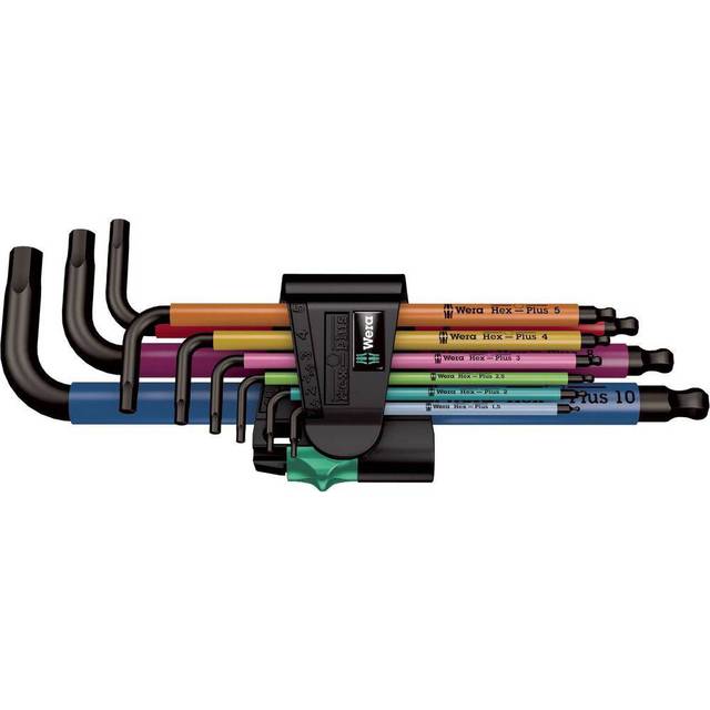 Wera Hex-Plus Hexnyckel, Flerfärgad, 24.1 x 9.5 x 3.1 cm