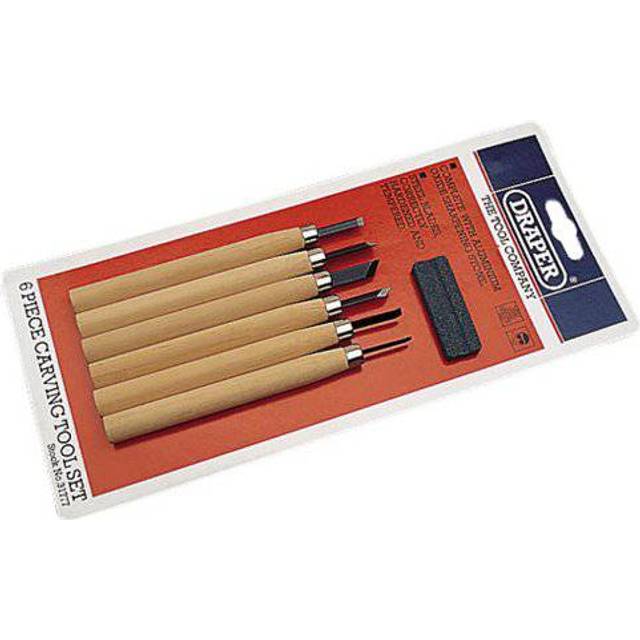 Draper Wood Carving Set with Sharpening Stone (7 Piece)