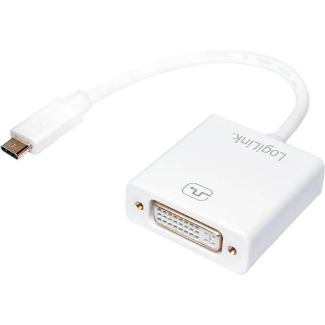 LogiLink UA0245A – USB-C (USB 3.2 Gen 1x1) till DVI-adapter med integrerad DVI-sändare, upplösning 1080P för Windows 8/10, Mac OS X (inklusive MacBook Pro modeller från 2016), Chrome OS och Android