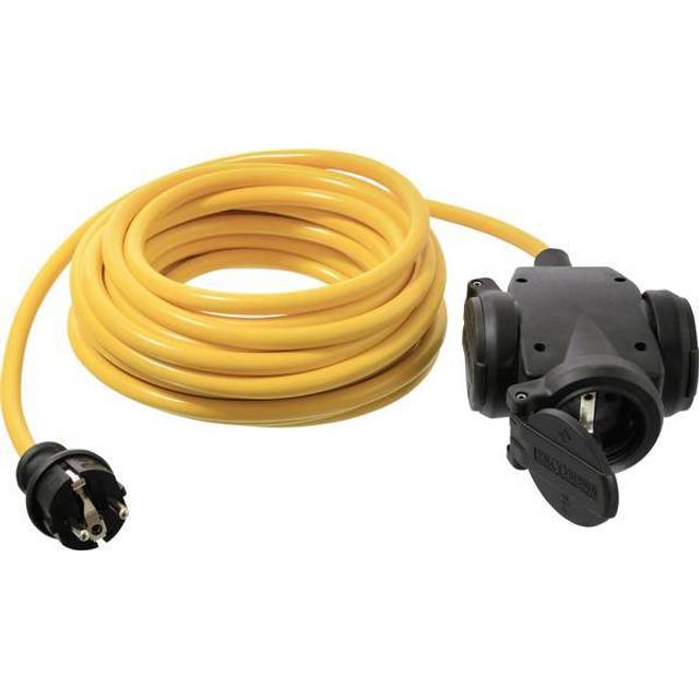 AS Schwabe 61452 Ström Förlängningskabel 16 A Gul 5.00 m AT-N07V3V3-F 3G 2,5 mm²