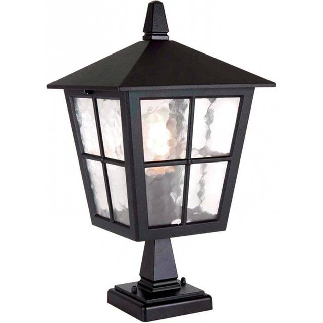 Elstead Canterbury - 1 Light Outdoor Pedestal Lantern Black IP43, E27