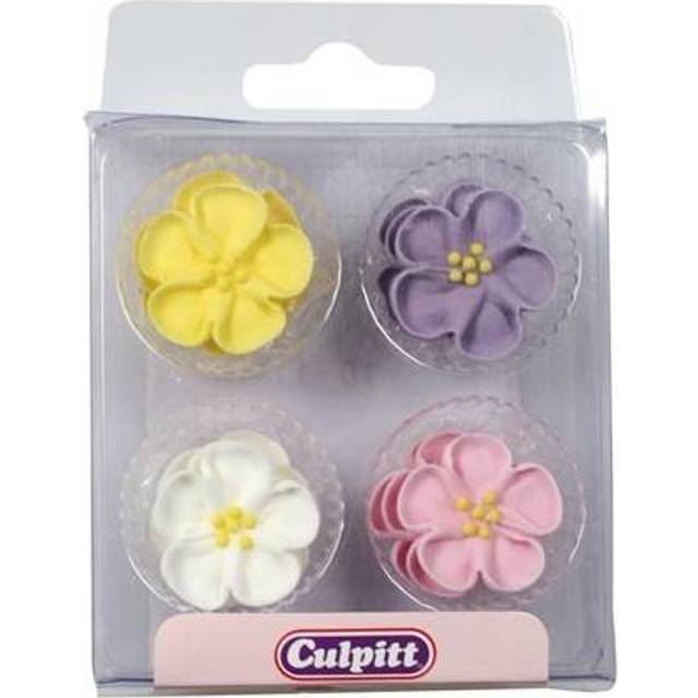 Pack of 12 Decorational Sugar Pipings - Wild Roses