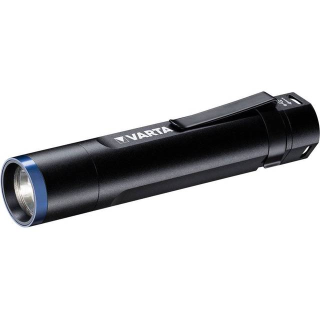 VARTA Night Cutter F20R-Rechargeable Premium Torch, Includes Micro USB Charging Cable, 4 Modes, 400 Light Intensity, aluminium, Black, F20R-