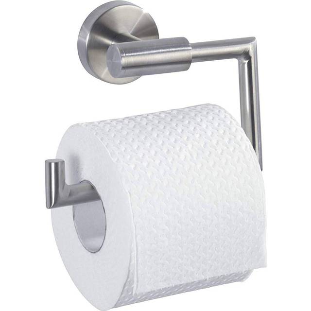 Wenko 19612100 Toilet roll holder Bosio Matt, Metal Stainless steel, 15 x 10.5 x 6.5 cm, Matt
