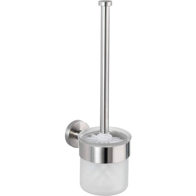WENKO 19614100 Toilet brush set Bosio Matt - Stainless steel, 10 x 35 x 14 cm, Matt