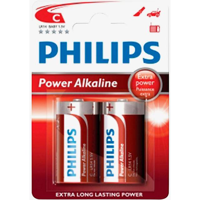 Philips LR14 C Alkaline Batteries 2 pcs - Silver