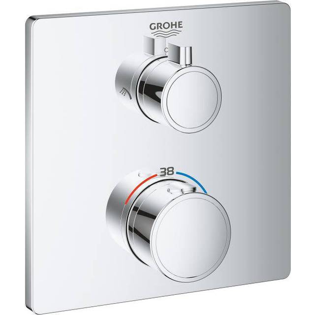 Grohe Grohtherm square 2-way shower mixer- Aquadimmer, Silver