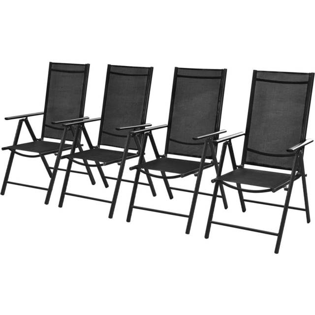 vidaXL Folding Mesh Chairs 4 pcs Steel Anthracite