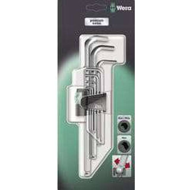 Wera 05073391001 950 PKL/9 Premium Chrome-Plated Hex-Plus 9-Piece ...