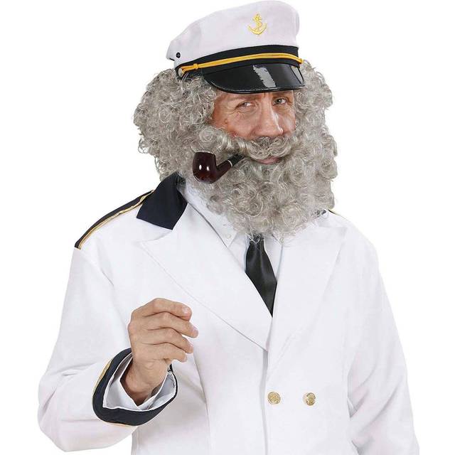 "CHARACTER CURLY WIG & BEARD" grå – i polybag –