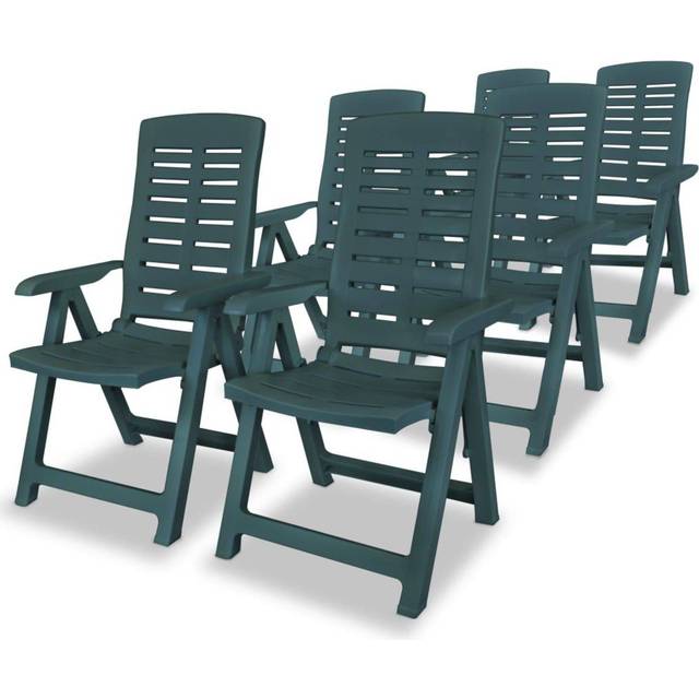 vidaXL Reclining Garden Chairs 6 pcs Plastic Anthracite