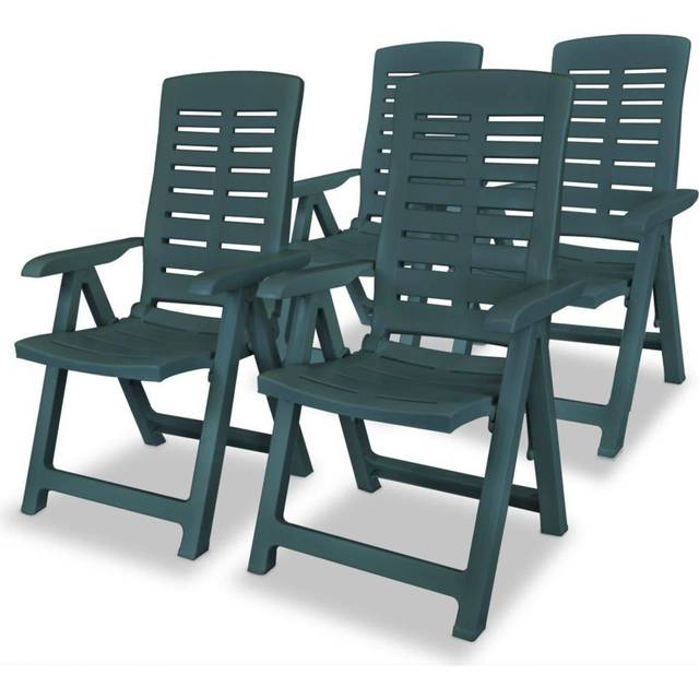 vidaXL Reclining Garden Chairs 4 pcs Plastic Anthracite