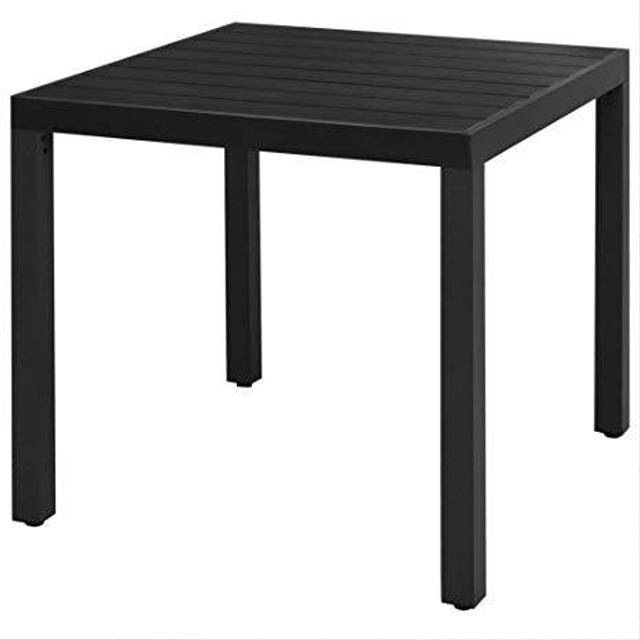 vidaXL Garden Table Black 80x80x74 cm Aluminium and WPC