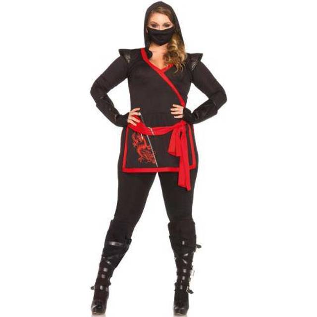 Plus Size Ninja Assassin Women's Costume - Black&#47;Red (3X/4X)