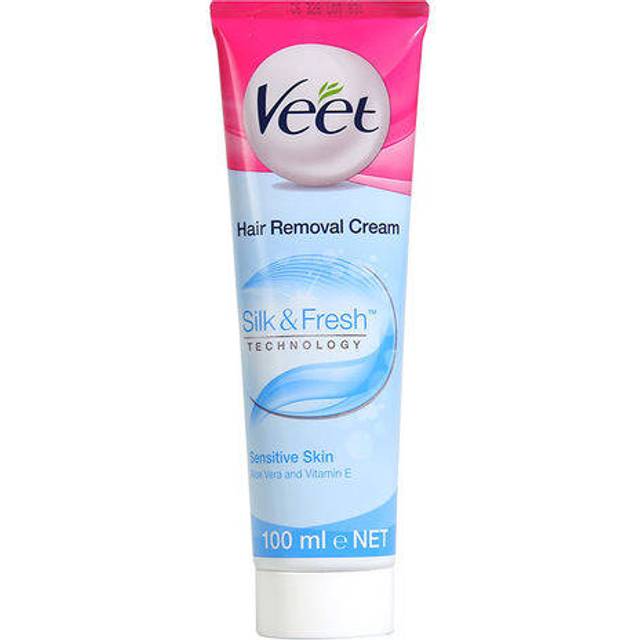 Veet Silky Fresh Hair Removal Cream for Sensitive Skin 100ml - Bedste hårfjerningscreme - Dinskønhed.dk