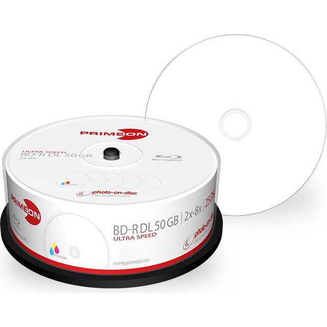 Primeon 2761319 Blu-ray BD-R DL 50 GB 25 st Spindel Skrivbar