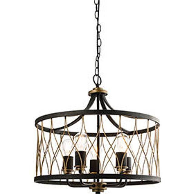 Ensora Lighting Zuri 5 Light Chandelier Ceiling Light, Black