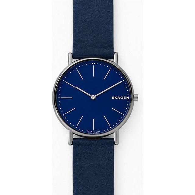 Skagen men watch ancher leather blue skw6481