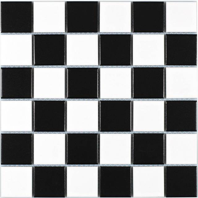 Klinkermosaik Arredo Titan Mix Svart/Vit Matt 5x5 cm
