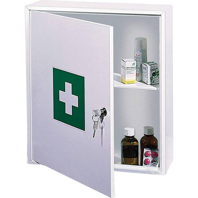 Rottner Medicine Cabinet, Alloy Steel, White, 360x315x110