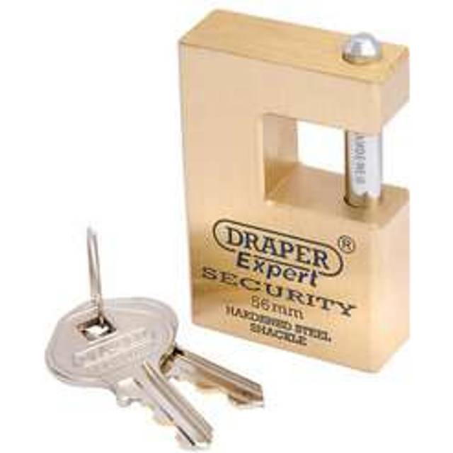 Draper Expert Solid Brass Padlock Closed Shackle 56mm Standard