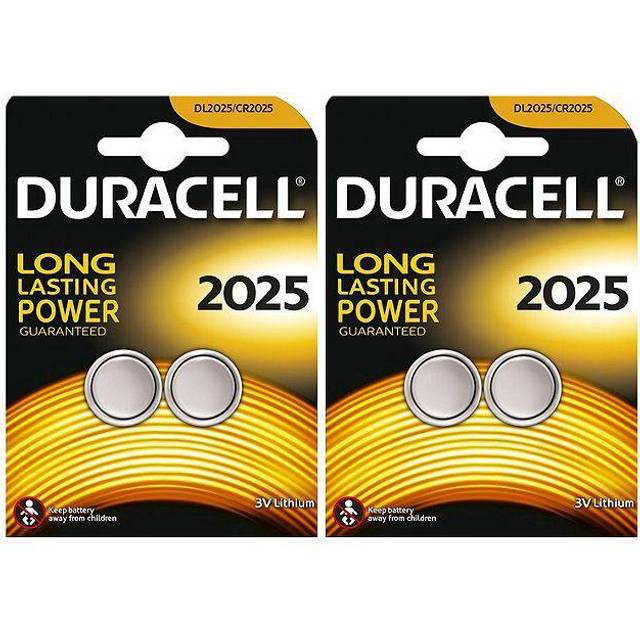 Duracell Speciality 2025 knappcellsbatteri med litium 3 V, DL2025/CR2025, lämpligt för användning i elektroniska nyckelbrickor, vågar, kroppsnära teknik och medicinsk utrustning, 4-pack