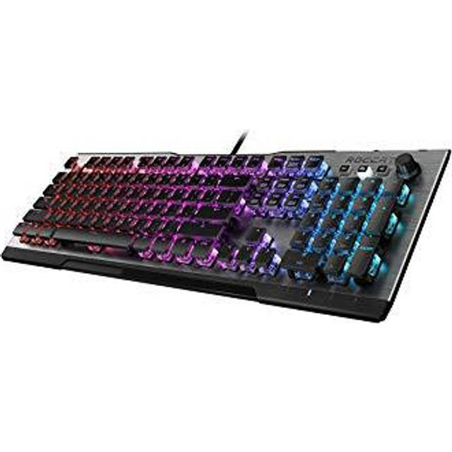 ROCCAT Vulcan 100 – Mekaniskt RGB speltangentbord, AIMO LED per-key belysning, ROCCAT Titan strömbrytare, hållbar design (aluminiumtoppplatta), multimediahjul