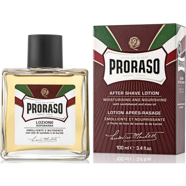 Proraso red aftershave lotion | sandalwood and shea oil enriched | 100ml bottle