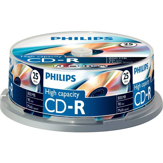 Philips CD-R 800ÂMB Data (Gbyte/90ÂMinuten, Multi Speed Recording 25er