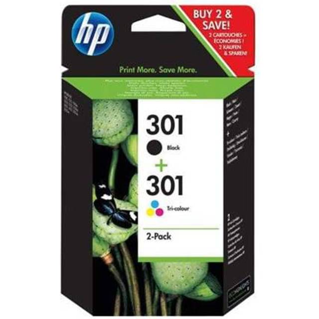 HP 301 Multipack original bläckpatroner (2 x svart, 1 x färg) för HP Deskjet; HP Officejet; HP ENVY