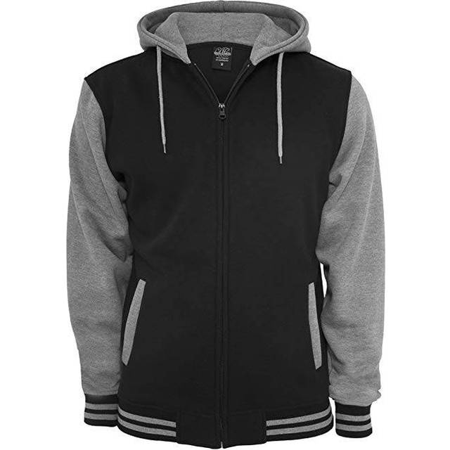 Urban Classics herrtröja med huva med dragkedja blk/gry storlek: XL